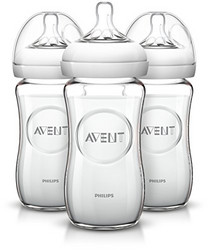  AVENT 自然原生 宽口径 玻璃奶瓶 240ml（3个装）