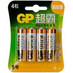 GP 超霸  GP15A-L4 碱性电池 5号U能高性能数码伴侣4粒/卡