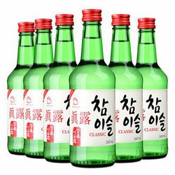 【京东超市】真露（JINRO）洋酒 韩国20.1度竹炭酒 360ml*6瓶 连包装