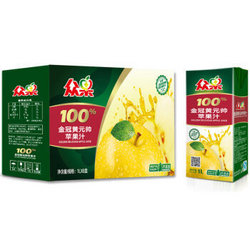 众果100%纯果汁 金冠黄元帅苹果汁 便携装（1L×6盒）*2