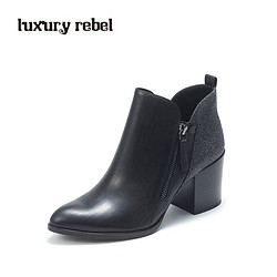 luxury rebel 2016秋冬经典粗跟时装靴女靴