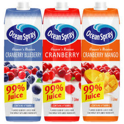 Ocean Spray 优鲜沛 蔓越莓复合果汁三种口味组合包 1L*3瓶
