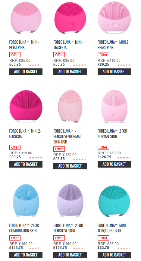 lookfantastic英国官网 FOREO LUNA 洁面仪专场
