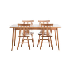 原素系列实木桌椅组合（1桌+4椅）