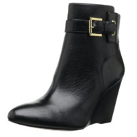 Nine West 玖熙 牛皮坡跟踝靴