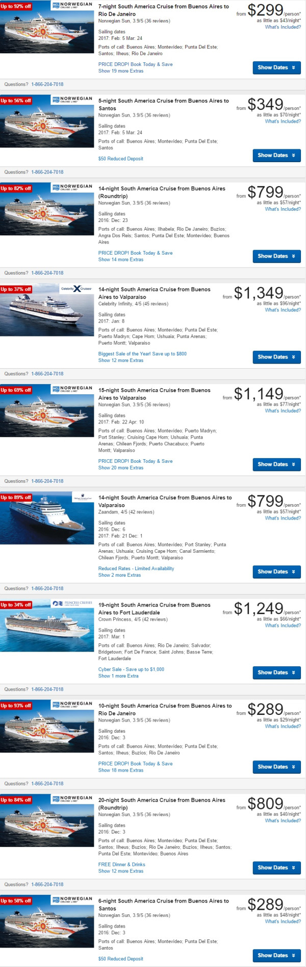 Expedia&Priceline 南美/南极邮轮游