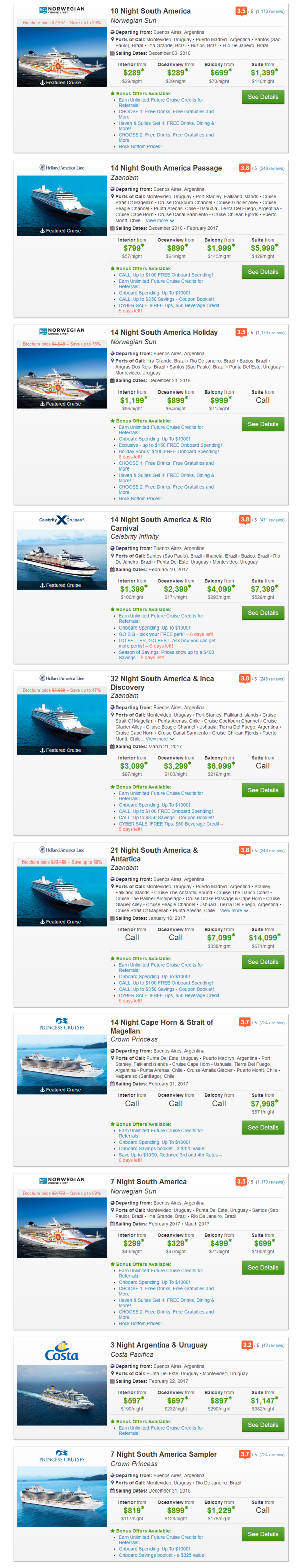 Expedia&Priceline 南美/南极邮轮游