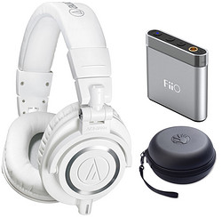 audio-technica 铁三角 ATH-M50x 监听耳机+FiiO 飞傲 A1 便携式耳机放大器 + 收纳盒