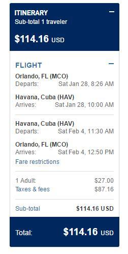 春节班期 美国多地往返古巴哈瓦那特价机票