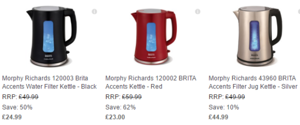 THE HUT 黑五促销 morphy richards 精选可过滤电水壶产品