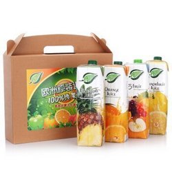 【京东超市】普瑞达（PRIMA）100%果汁礼盒 混合果汁 1L*4瓶
