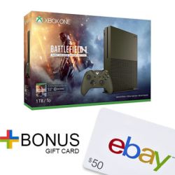 Microsoft 微软 Xbox One S 1TB 游戏主机《战地1》同捆限定版 + 凑单品
