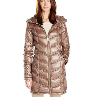 Calvin Klein Chevron-Quilted 女士棉服 黑色 XS