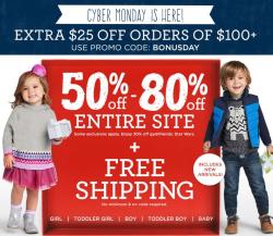 GYMBOREE美国官网 Cyber Monday促销