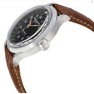 BAUME & MERCIER 名士 CAPELAND卡普蓝系列 MOA10134 男士机械手表 44mm 黑盘 棕色真皮带 圆形