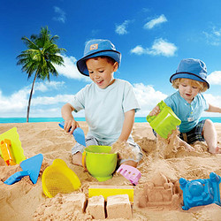 Hape 儿童沙滩玩具套装宝宝玩沙子玩具铲子9件套