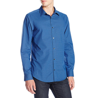 Calvin Klein Mini-Check Poplin 男士休闲衬衫