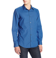 凑单品：Calvin Klein Mini-Check Poplin 男士纯棉长袖衬衫