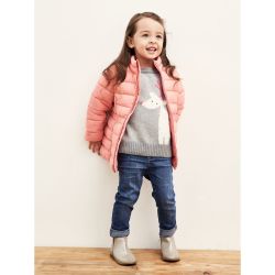Gap 女幼童 纯色立领修身棉服夹克 冬季小童外套女 314407 M2