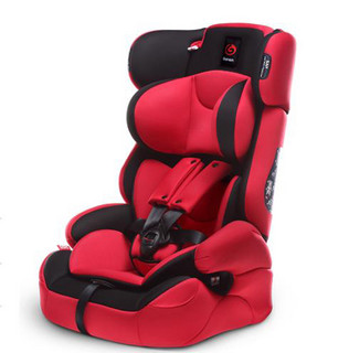 Ganen 感恩 旅行者 儿童安全座椅 9个月-12岁 黑红色