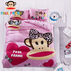 PAUL FRANK/大嘴猴 纯棉四件套全棉1.8m床上用品床品被套件床单1.5 摩登猴 1.2米床-三件套