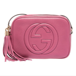 gucci古驰sohodisco308364女士浮雕互扣式双g流苏拉链单肩包