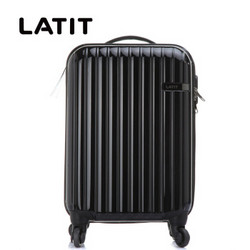 【京东超市】LATIT PC拉链旅行行李箱 拉杆箱 20英寸 万向轮 黑色