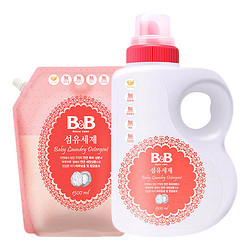 B&B 保宁 纤维洗涤剂 香草味 1500ml+纤维柔顺剂 柔和香  1500ml