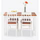 Homestar 好事达 戈菲尓 温琴实木餐桌椅 白色+棕色（1桌+4椅）