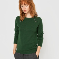 R essentiel女士斜扣羊毛针织衫