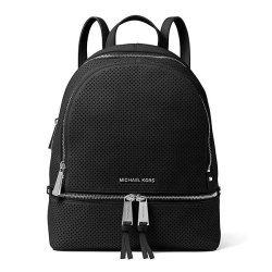 Michael Kors Rhea 30T6SEZB2O 女士中号时尚镂空牛皮双肩包  黑色