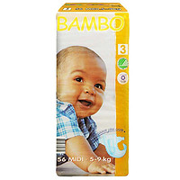 BAMBO 班博 绿色生态 婴儿纸尿裤3号 M码 56片