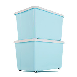 当当优品 加厚滑轮整理箱 50L 2个装 