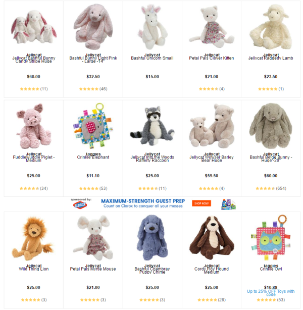 diapers 精选毛绒玩具专场 如Jellycat、Lamaze等