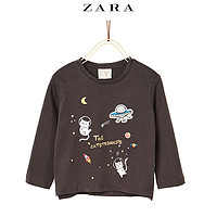 ZARA 童装 太空猫 T 恤  02335403802