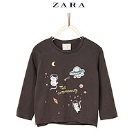 ZARA 02335403802 儿童太空猫T恤