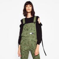 ZARA TRF 05575213505 女士迷彩印花背带裤
