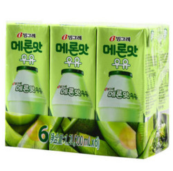 宾格瑞 韩国进口风味牛奶哈密瓜牛奶饮料200ml*6营养美味下午茶