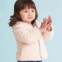 OLD NAVY 绒面连帽拉链女童卫衣