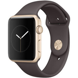 Apple Watch Sport Series 1智能手表（42毫米金色铝金属表壳搭配可可色运动型表带 MNNN2CH/A）