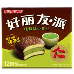 【京东超市】Orion 好丽友派 清新抹茶本味12枚 432g/盒
