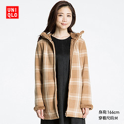 UNIQLO 优衣库 女装 180878 印花长绒摇粒绒大衣