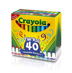 Crayola 绘儿乐 多色超净可水洗马克笔（40 支）*3件