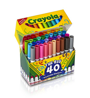 Crayola 绘儿乐 超干净的可洗大号标记笔40种颜色