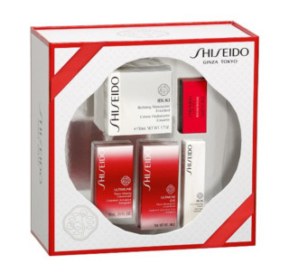 SHISEIDO 资生堂 新漾美肌系列新漾美肌修护保湿套装 6件套(新漾美肌修护保湿霜50ml+红妍肌活精华露10ml+红妍肌活眼部精华5ml+新漾美肌修护保湿眼霜5ml+赤吻红唇唇膏RD501 2.5g+瞬间绽放香水0.8ml)