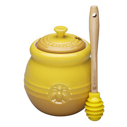 Le Creuset  PG1015-1070 炻瓷蜂蜜果酱糖浆存储罐（含搅拌棒） 黄色 450ml