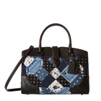新低价：COACH 蔻驰 Canyon Quilt Denim Mercer 30 女士真皮单肩包
