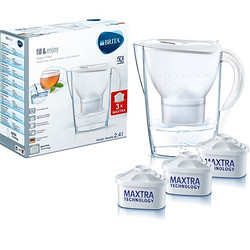  BRITA 碧然德 Marella 滤水壶套装 一壶三芯 白色 2.4L