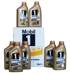Mobil 美孚金装美孚1号全合成机油0W-40(1L×12桶装、新老包装随机发货