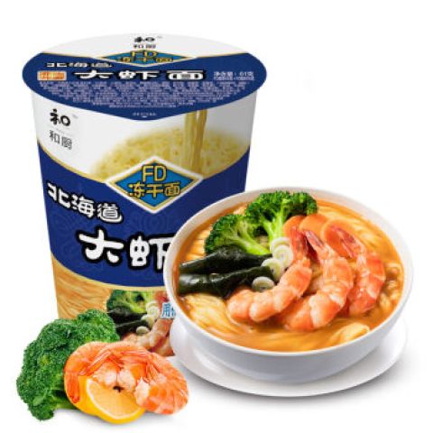 和厨 方便面北海道大虾面FD冻干非油炸面饼整